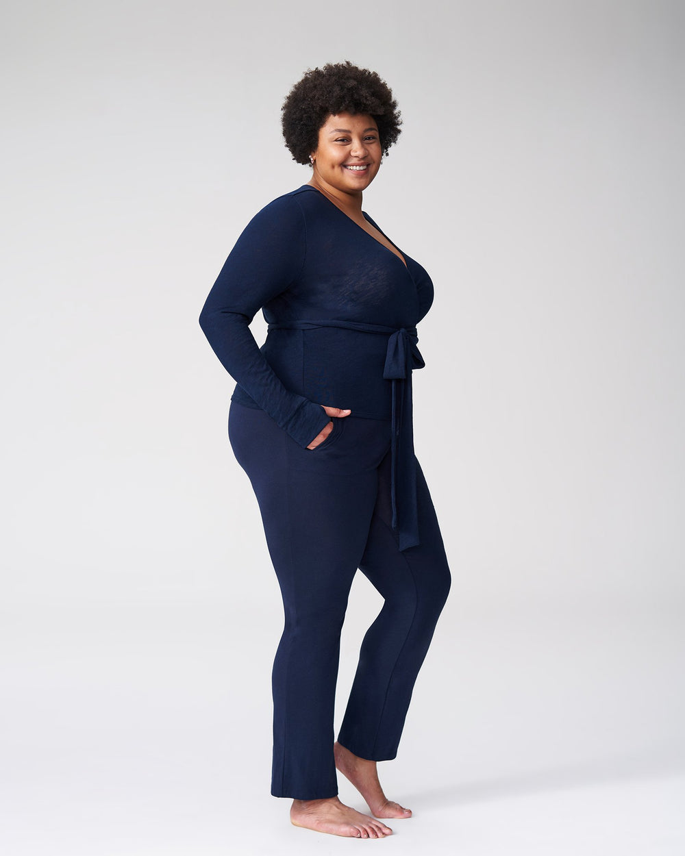 Billie Wrap Top - Navy