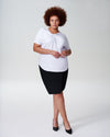 Mackaya Luxe Twill Knot Top - White