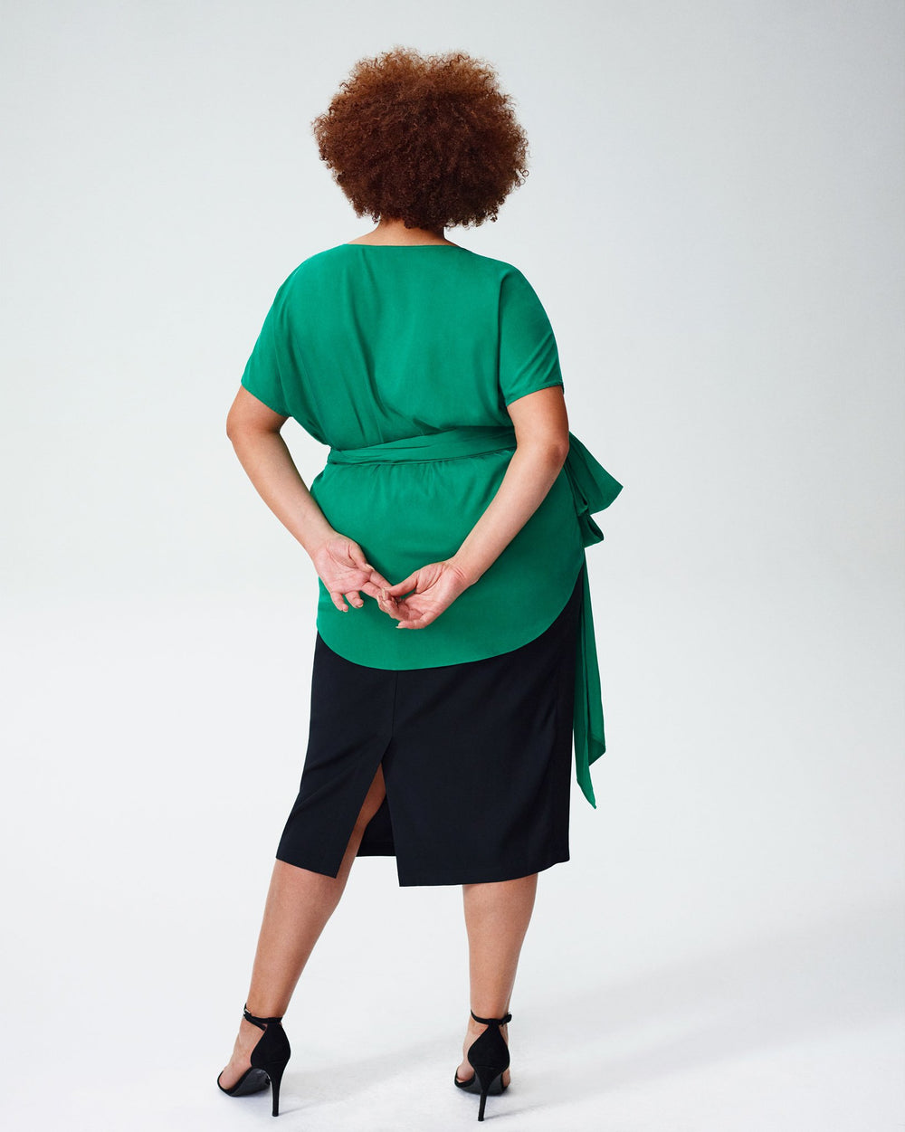 Marano Cupro Wrap Top - Kelly Green