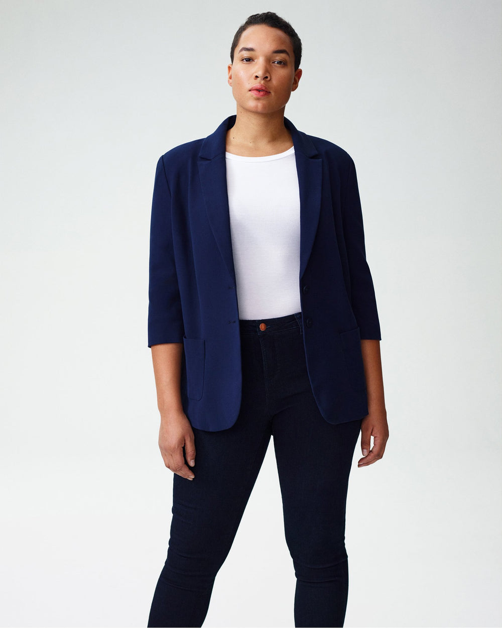 Meg Short Blazer - Navy
