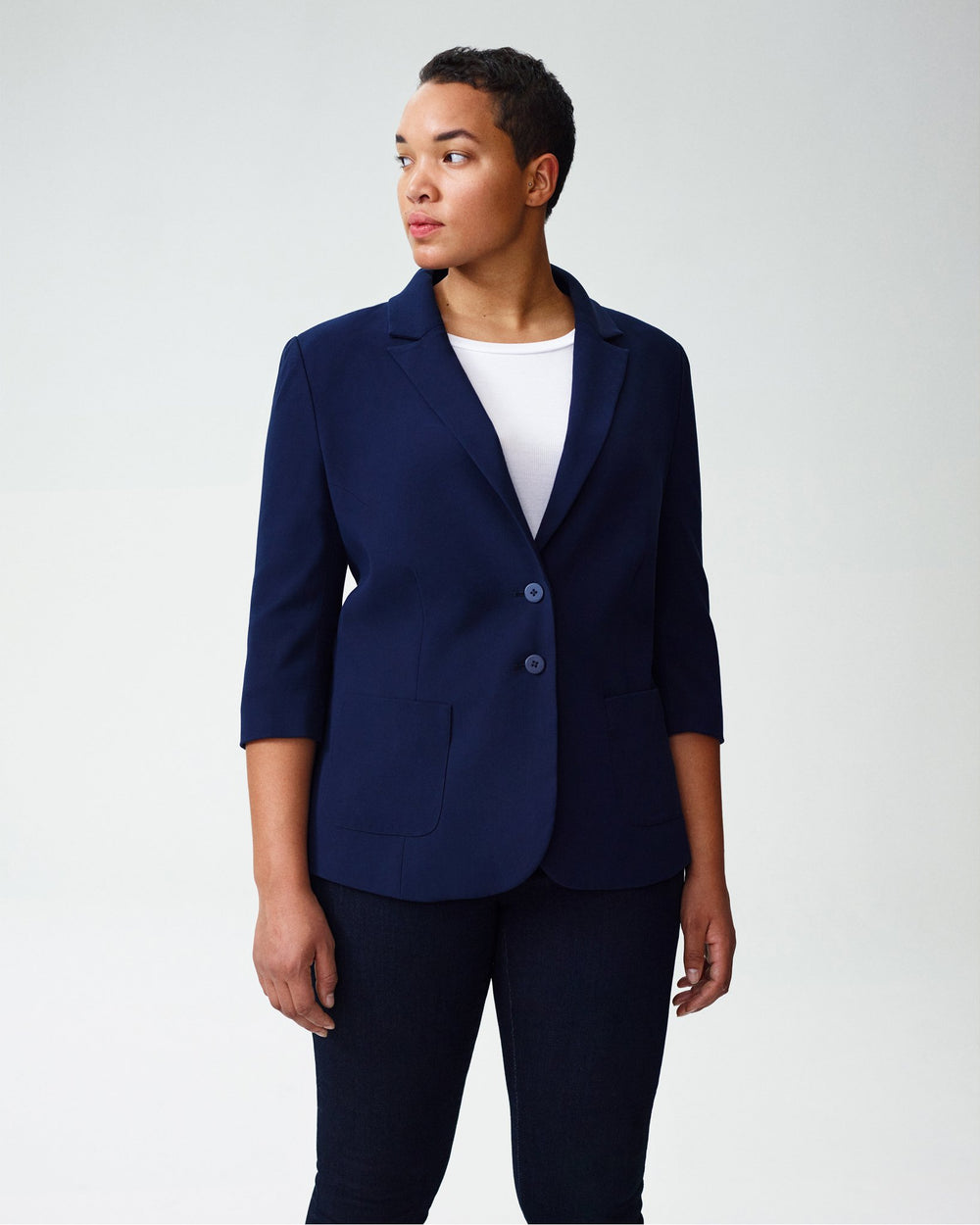 Meg Short Blazer - Navy
