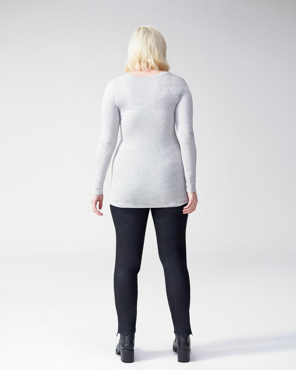 Foundation Long Sleeve Crew Neck Tee - Heather Grey