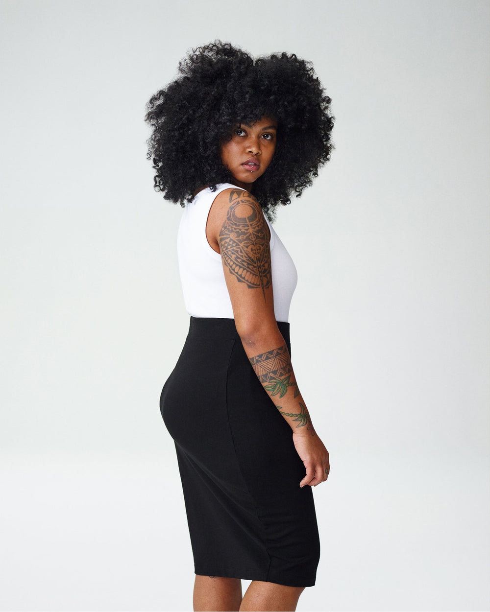 Petite Danube Heavyweight Jersey Skirt - Black
