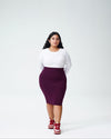 Petite Danube Heavyweight Jersey Skirt - Eggplant