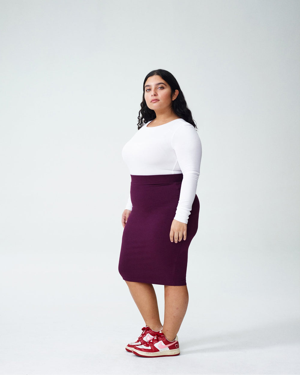 Petite Danube Heavyweight Jersey Skirt - Eggplant