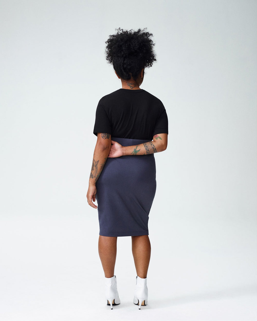 Petite Danube Heavyweight Jersey Skirt - Slate