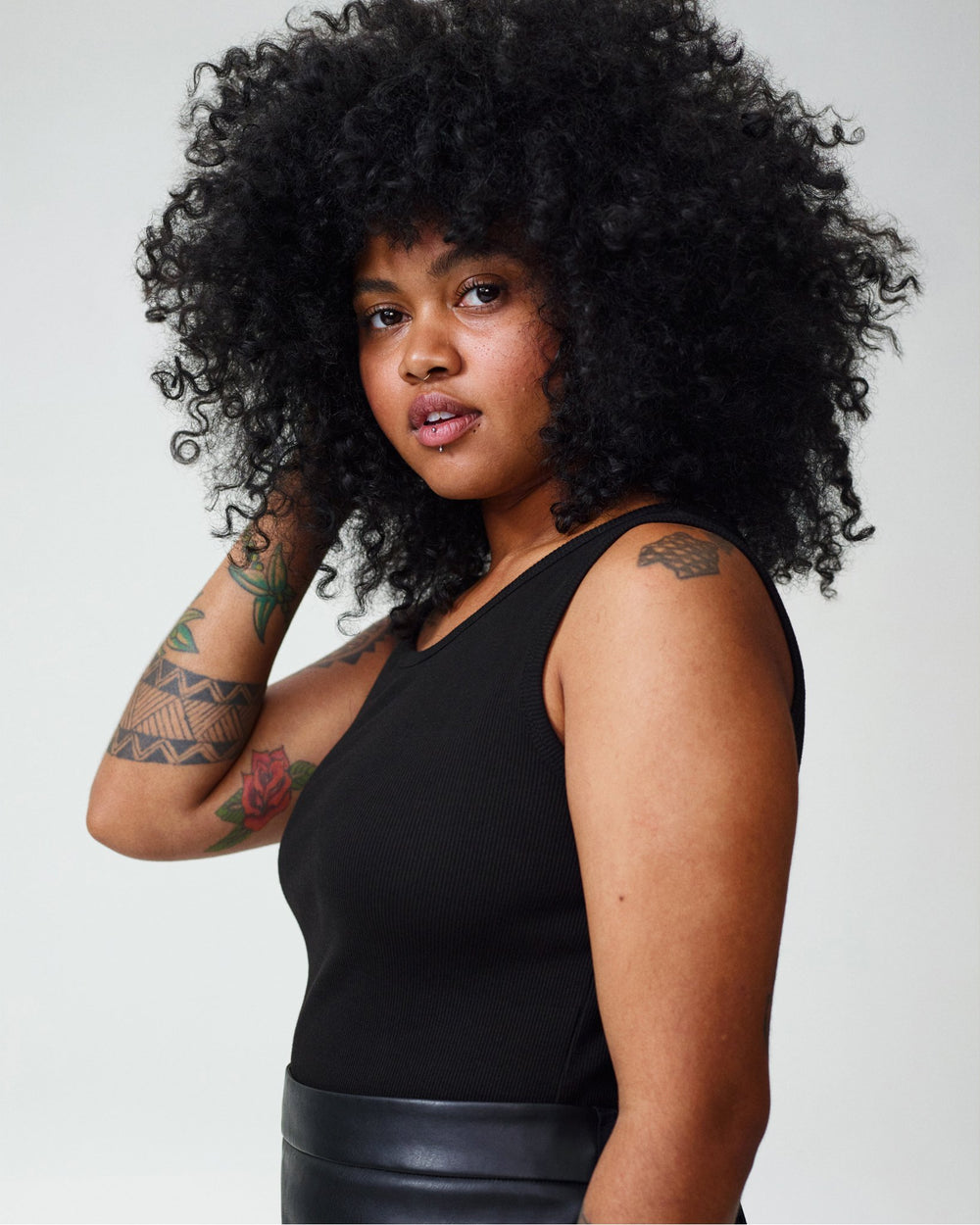 Petite Loire Ribbed Tank - Black