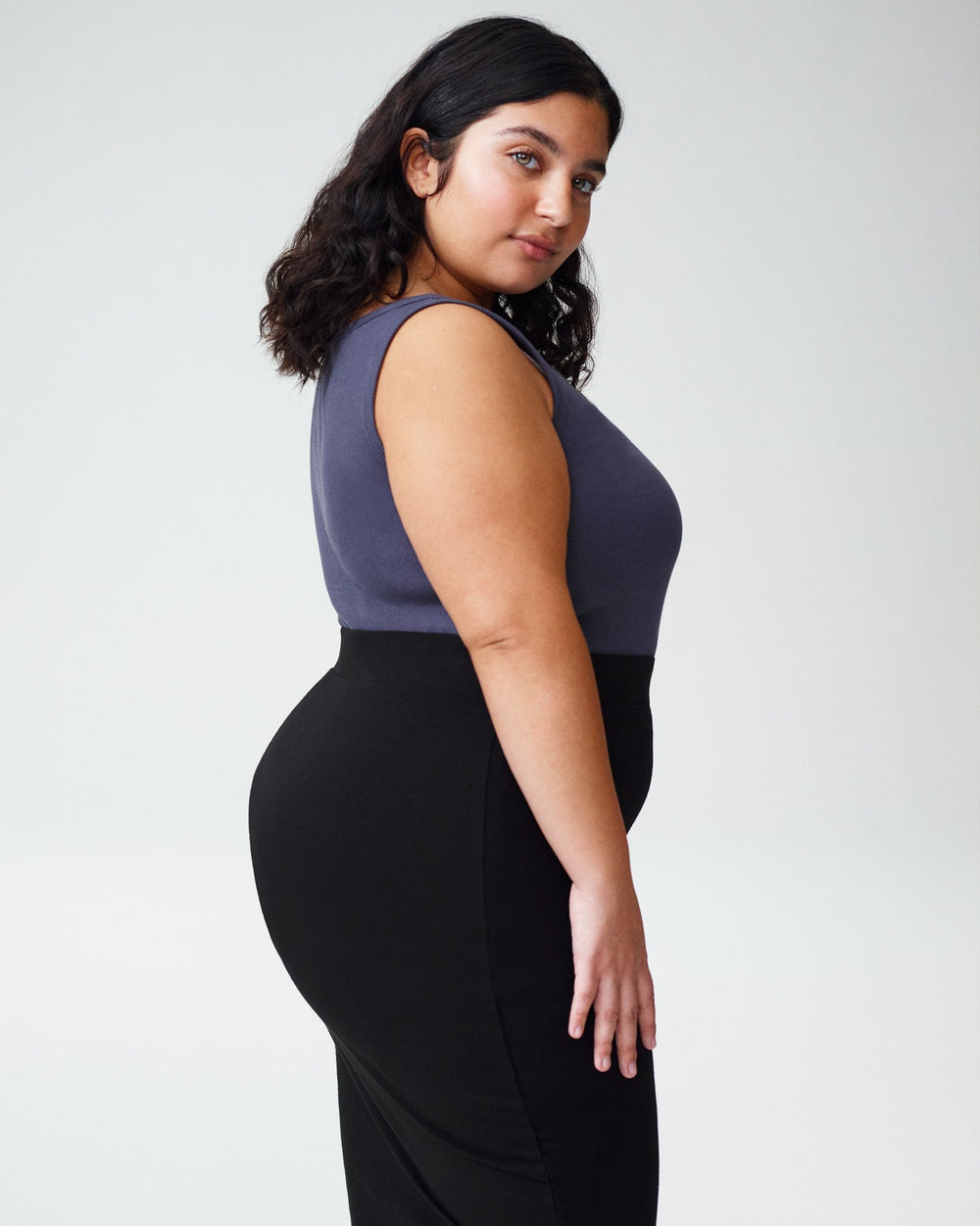 Petite Loire Ribbed Tank - Slate