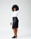 Petite Mosman Leatherette Skirt - Black