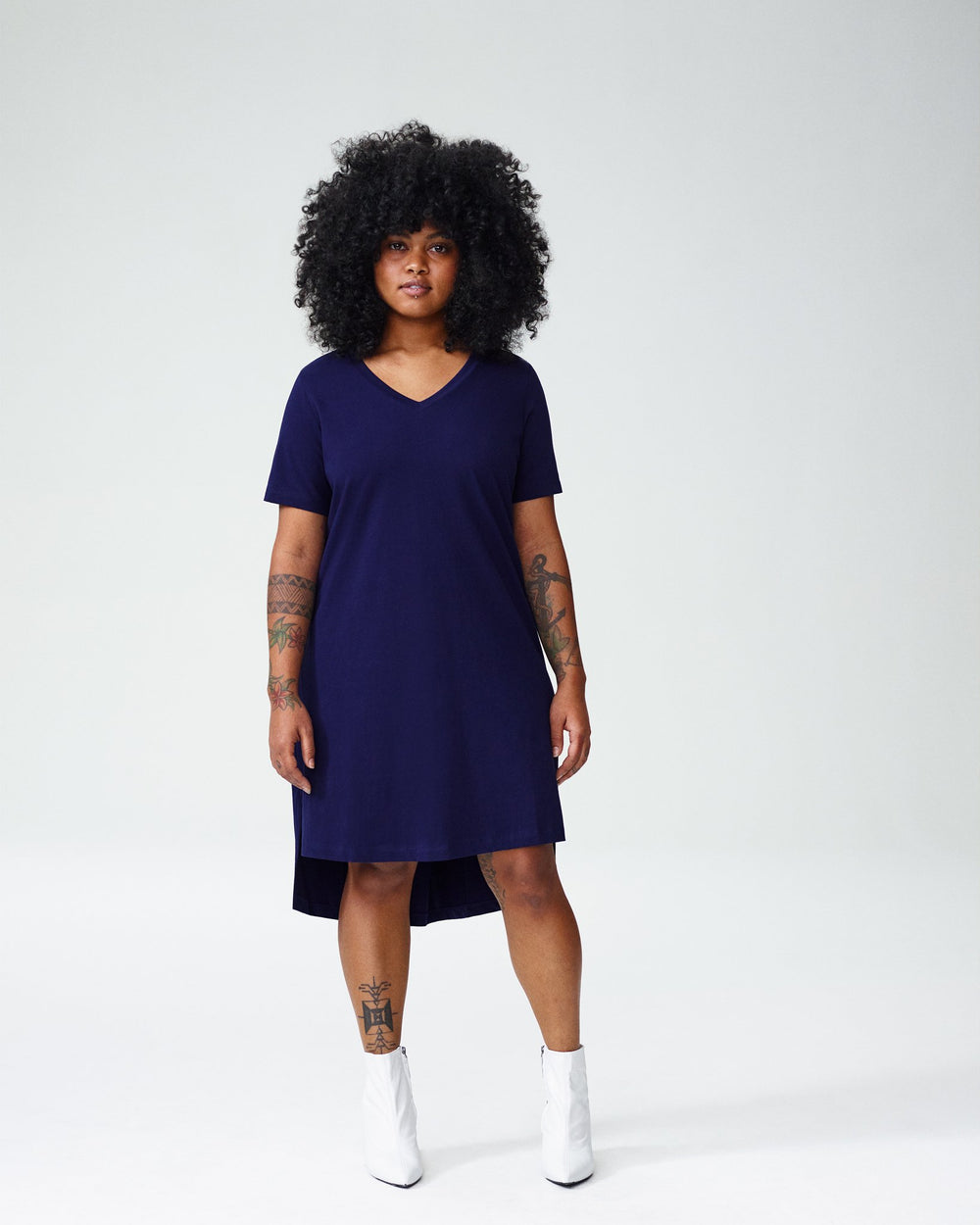 Petite Tesino Washed Jersey Dress - Evening Blue