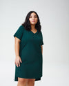 Petite Tesino Washed Jersey Dress - Forest Green