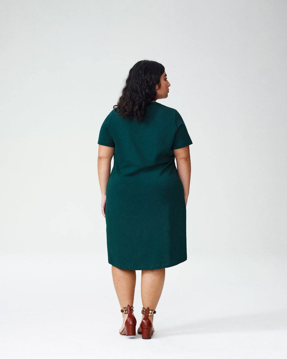 Petite Tesino Washed Jersey Dress - Forest Green