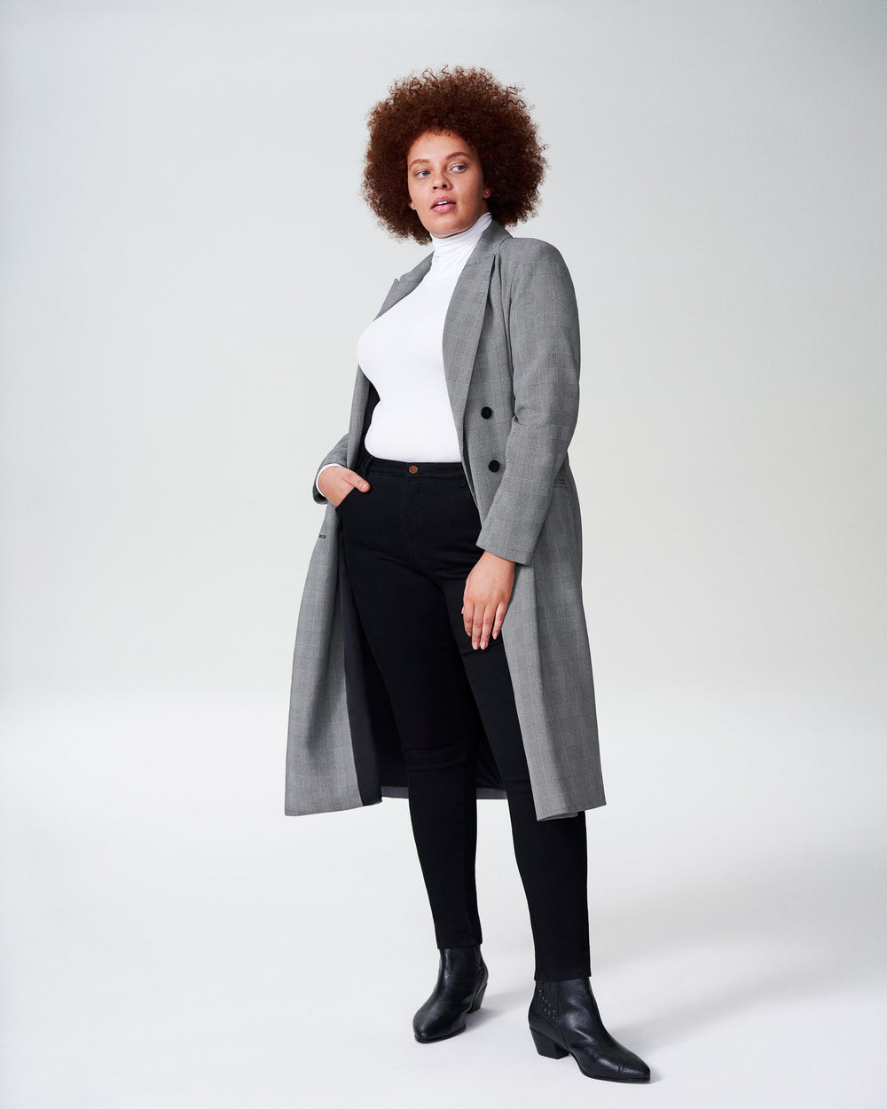 Morgan Coat - Grey Plaid