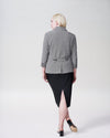 Meg Short Blazer - Grey Plaid