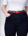 Leather Reversible Belt - Orange/Brown
