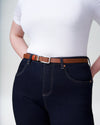 Leather Reversible Belt - Orange/Brown