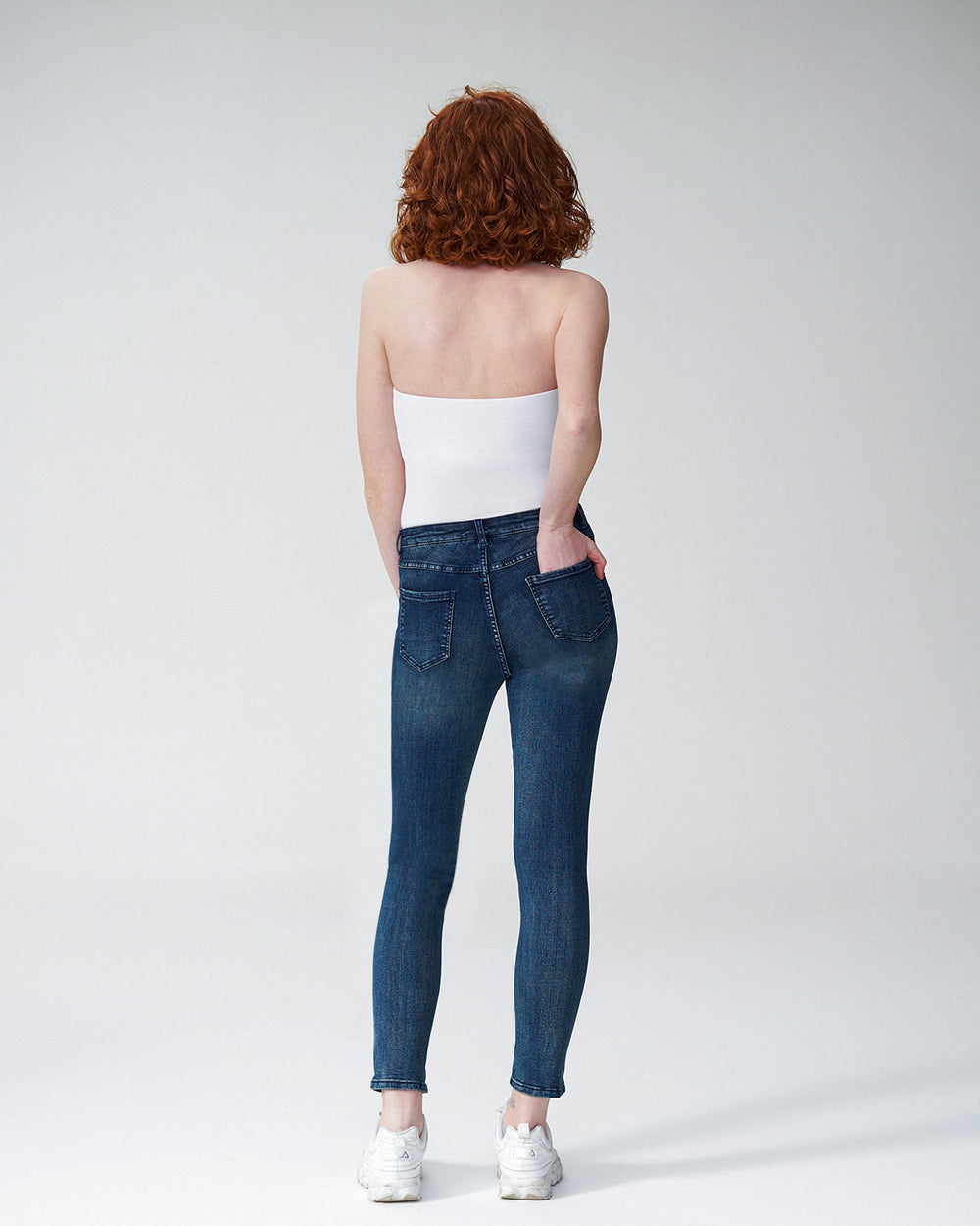 Seine Mid Rise Jeans 32 Inch - Distressed Blue