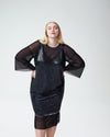 Wonder Sequin Slip Dress - Silver/Black Image Thumbnmail #4