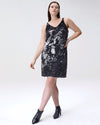Wonder Sequin Slip Dress - Silver/Black