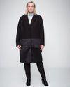 Capella Satin Tiered Coat - Black