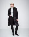 Capella Satin Tiered Coat - Black