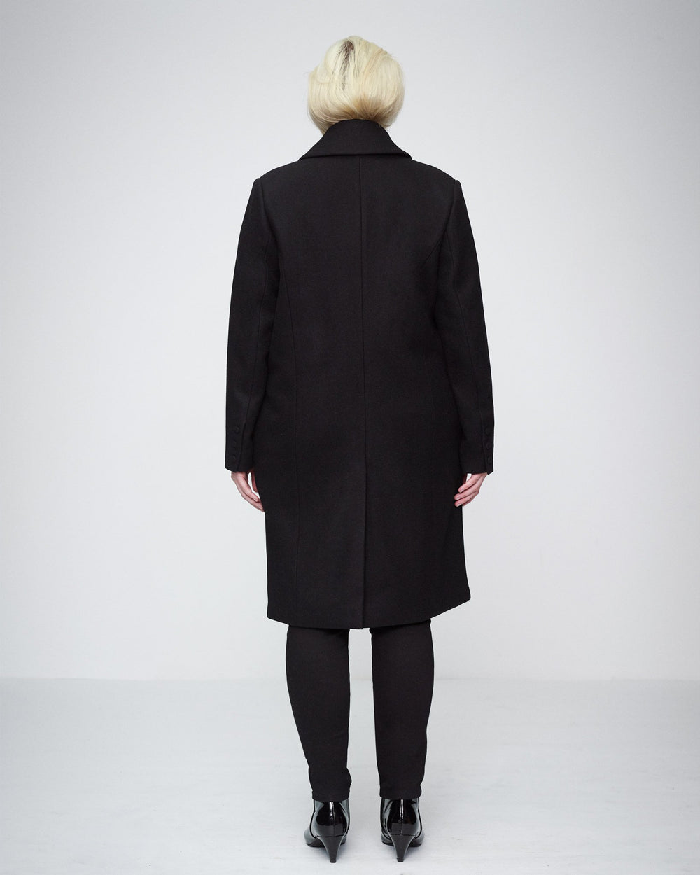 Capella Satin Tiered Coat - Black