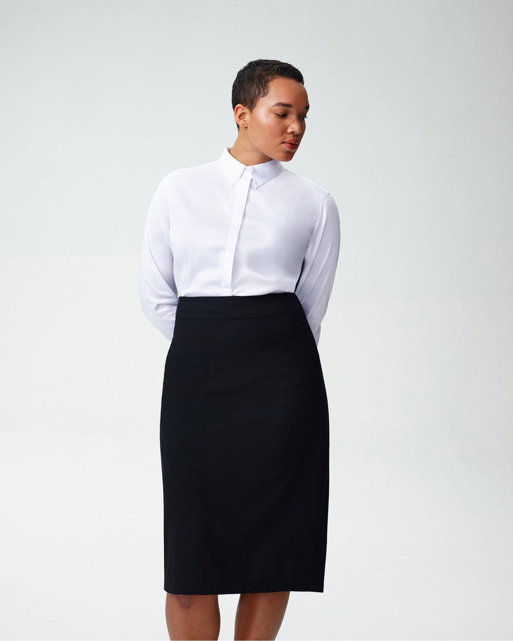 Barra Wool Suiting Skirt - Black