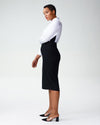 Lynn Luxe Twill Pencil Skirt - Black