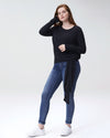 Arenal Front Tie Sweater - Black