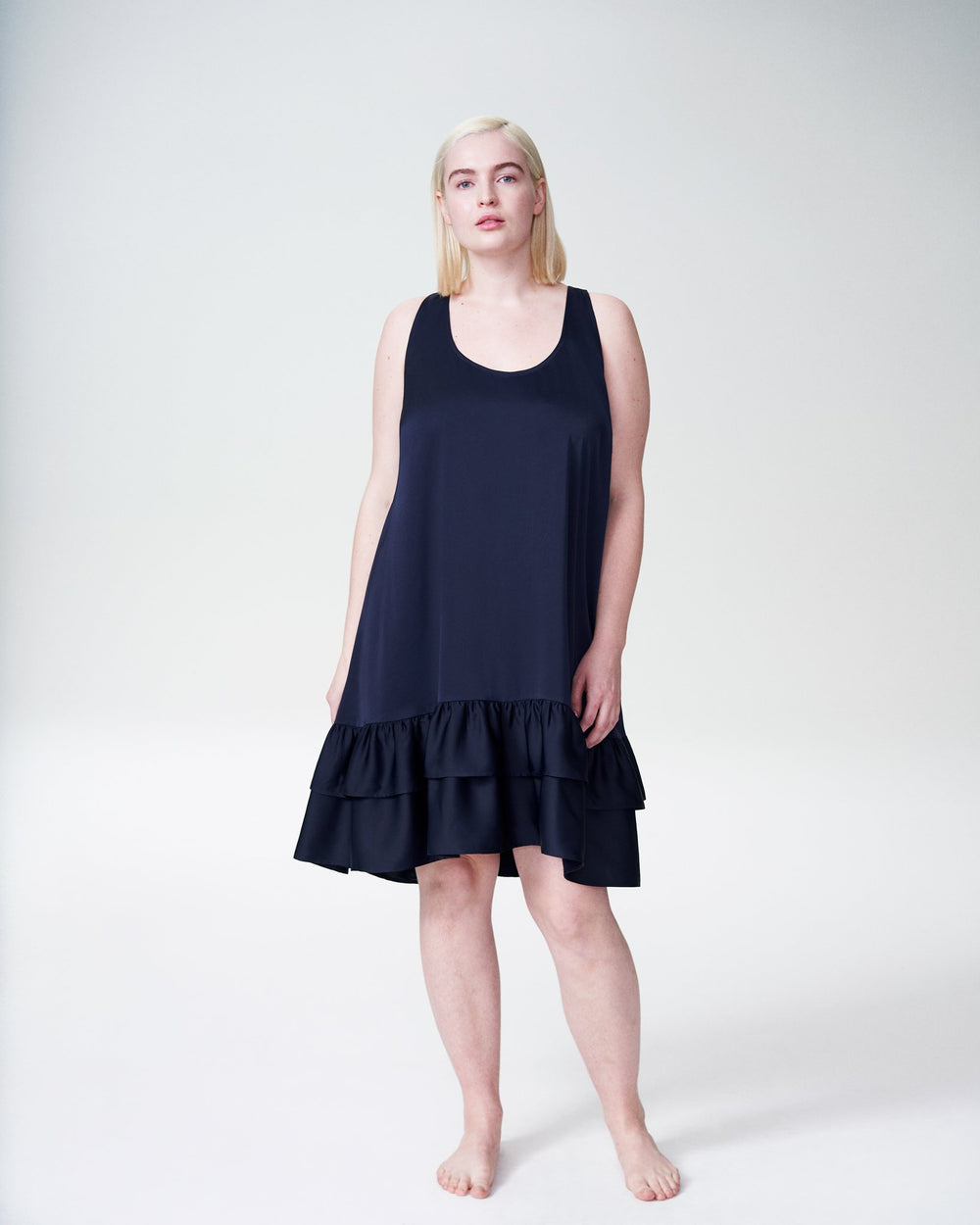 Taza Trapeze Babydoll Dress - Navy