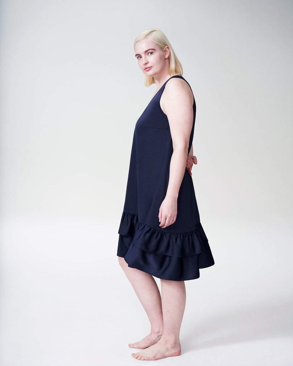Taza Trapeze Babydoll Dress - Navy