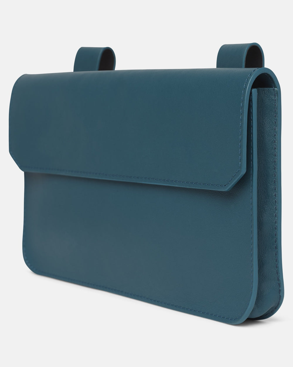 Leather Maxi Pochette - Teal