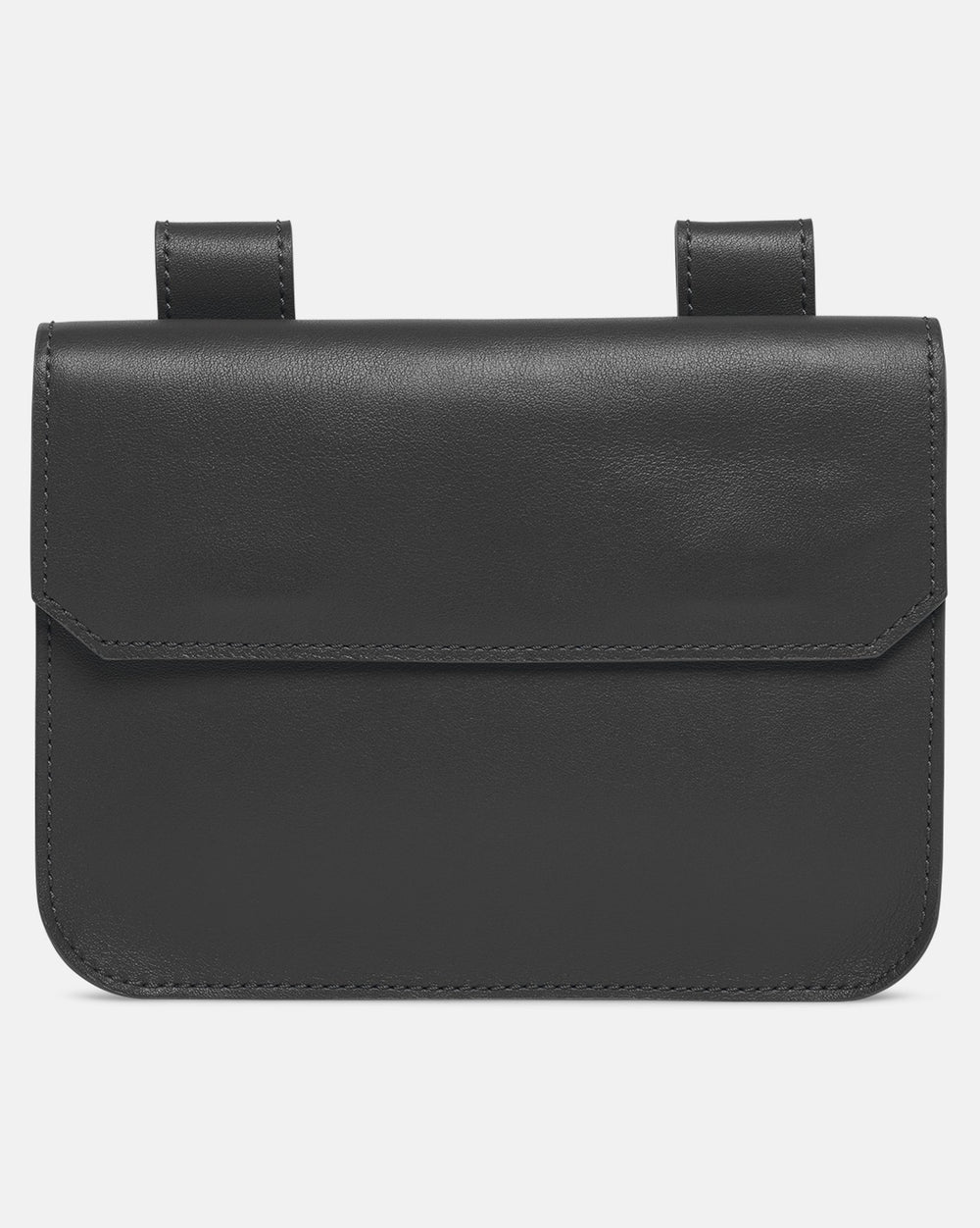 Leather Midi Pochette - Black