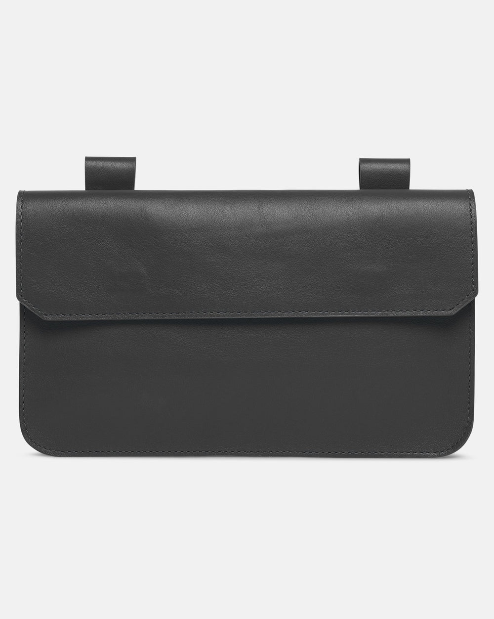 Leather Maxi Pochette - Black