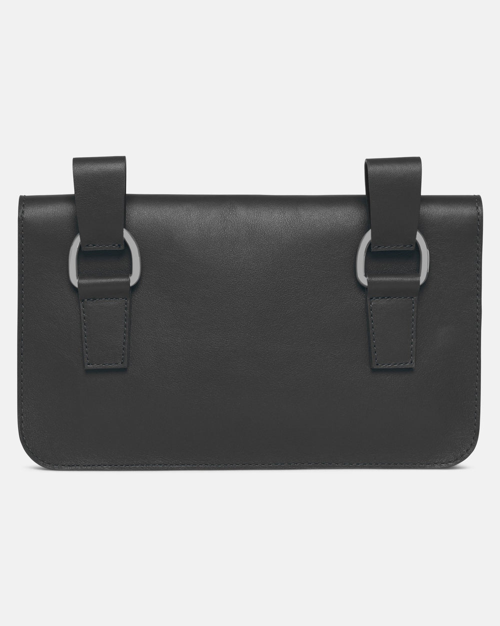 Leather Maxi Pochette - Black