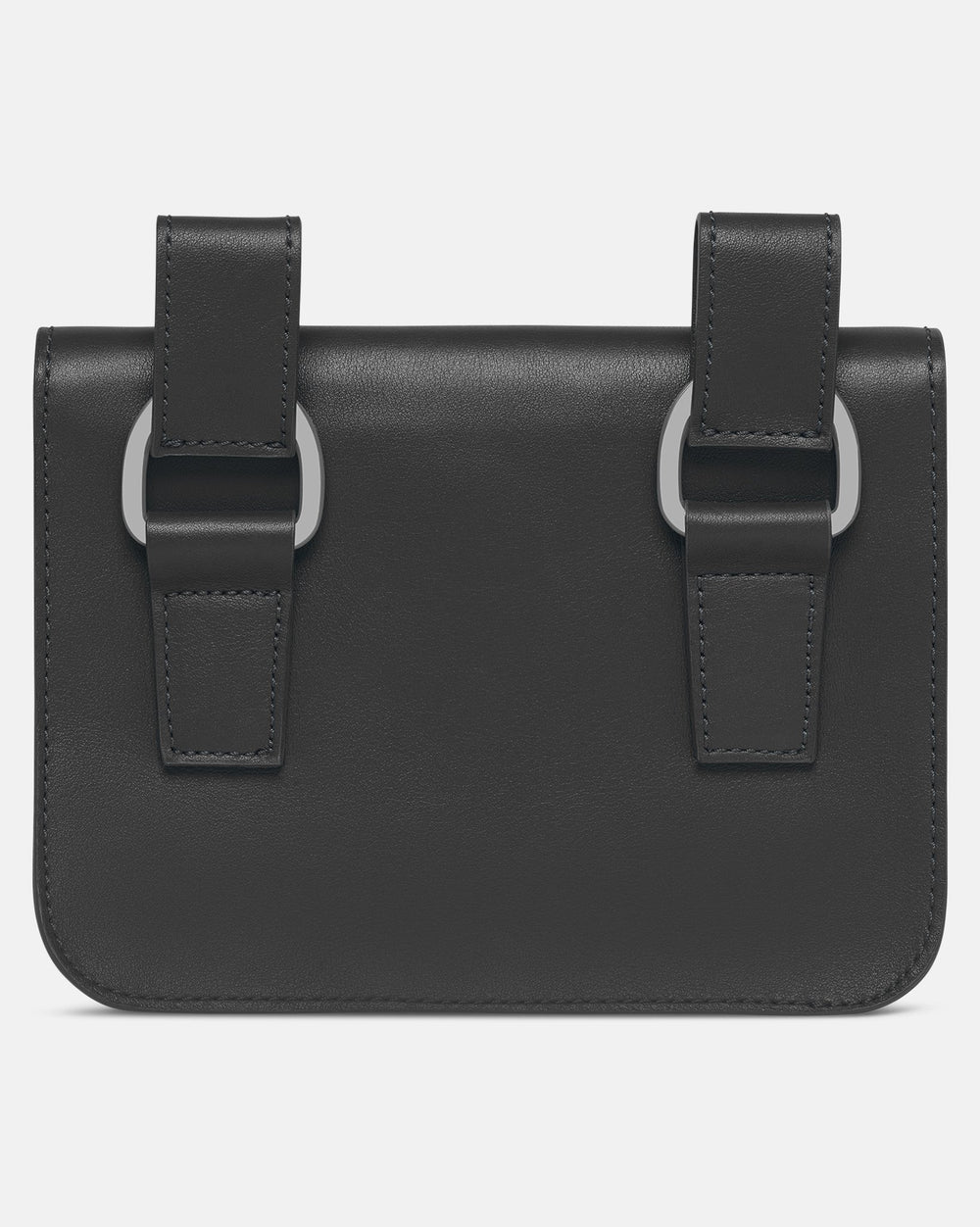 Leather Midi Pochette - Black