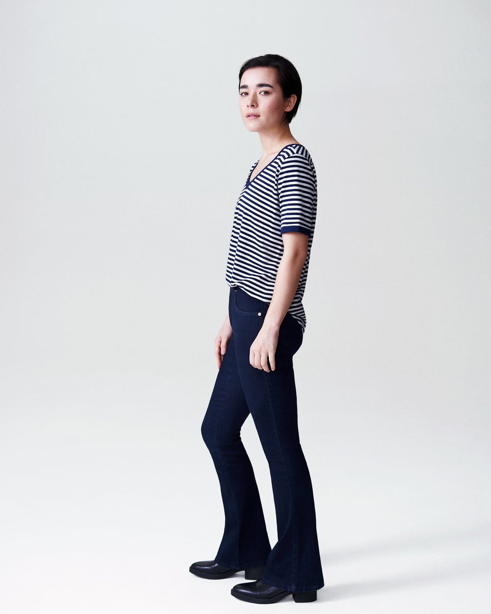 V Rex - Navy/Dove Grey Stripe