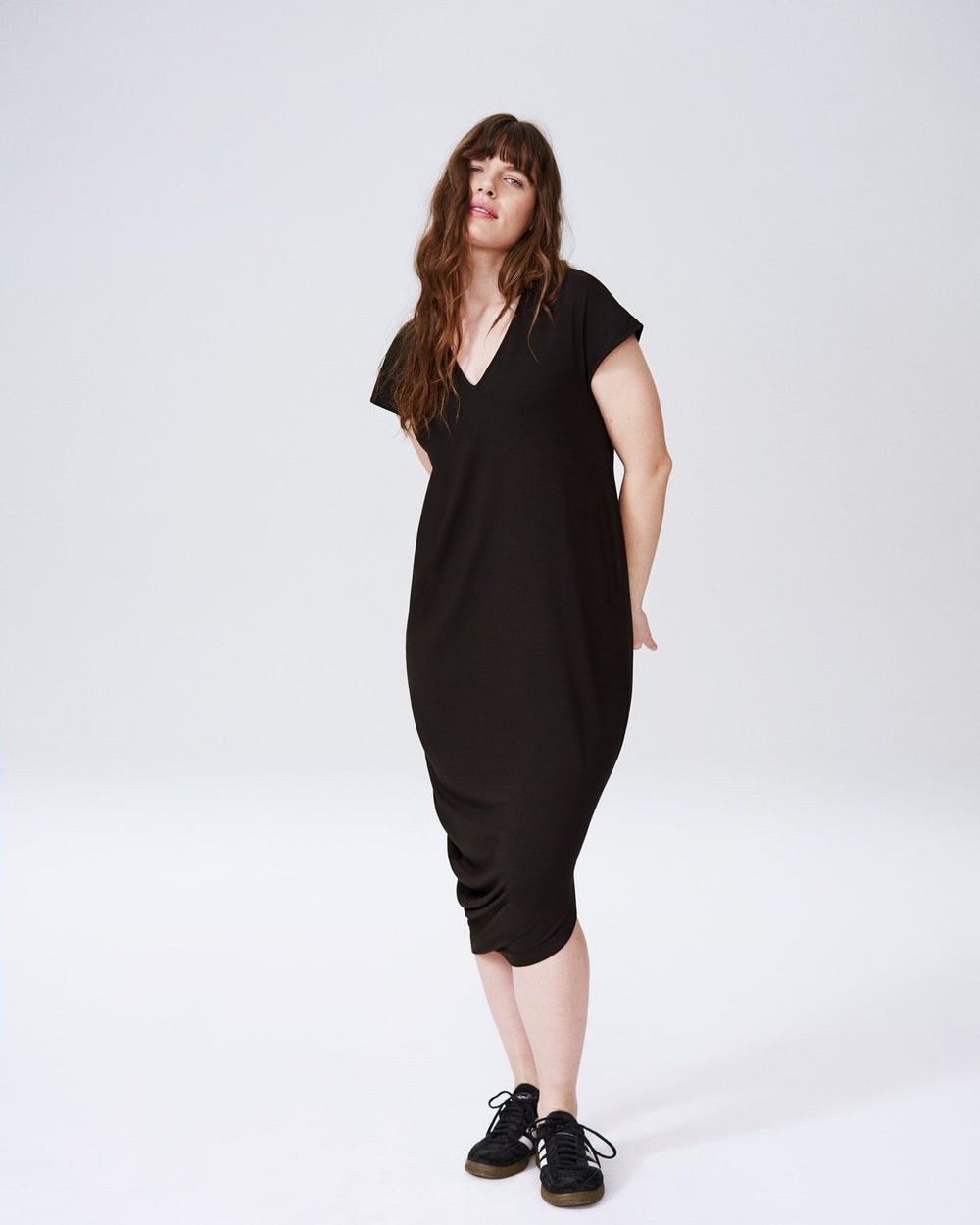 Geneva V-Neck Dress - Black