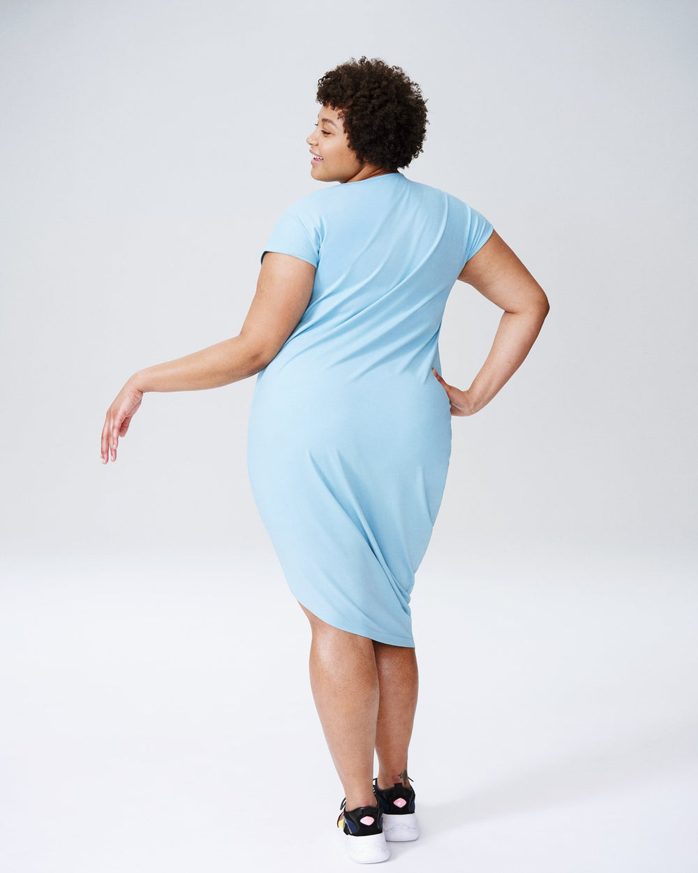 Geneva V-Neck Dress - Carolina Blue