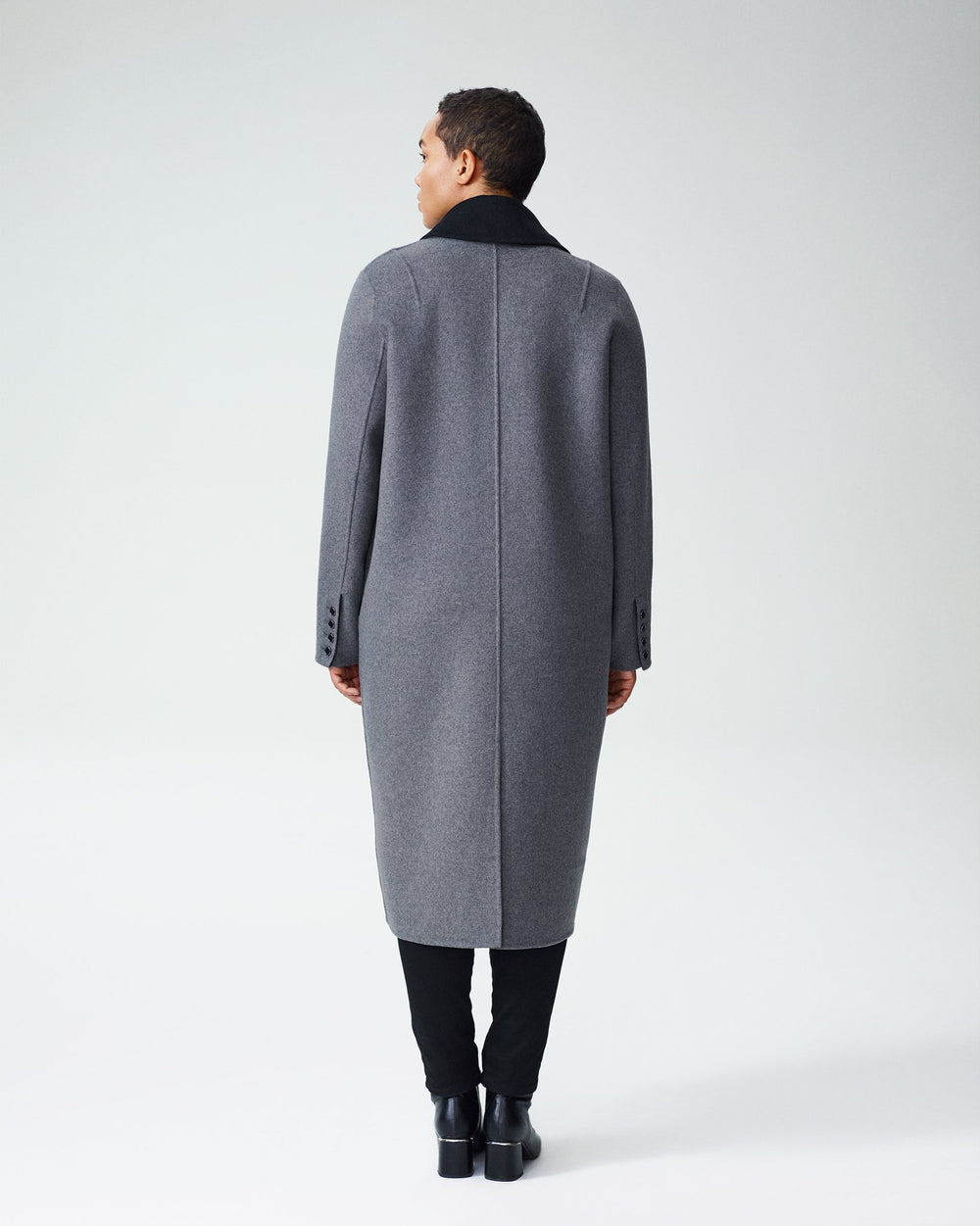 Kiran Doubleface Lapel Coat - Black