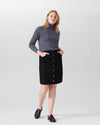 Ang Denim Button Down Skirt - Black