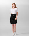Ang Denim Button Down Skirt - Black