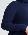 Aso Ribbed Turtleneck Sweater - Navy Image Thumbnmail #4