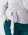 Billie Wrap Top - Heather Grey Image Thumbnmail #4