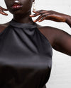 Courtney Halter Top - Glossy Black