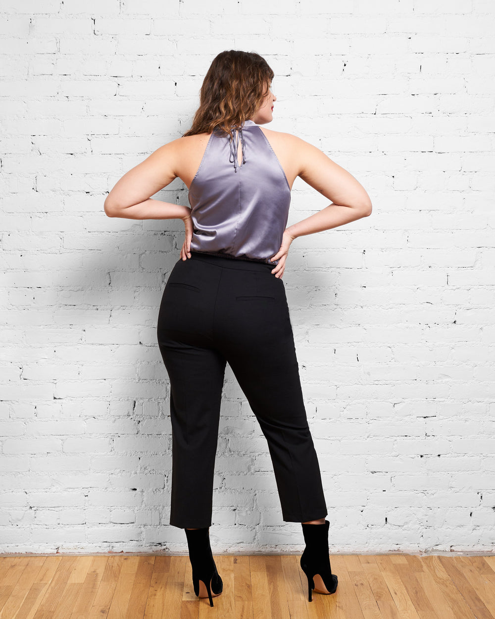 Courtney Halter Top - Glossy Lavender Grey