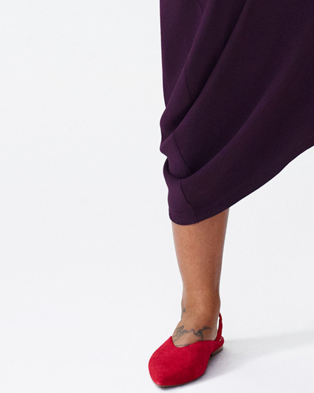 Crepe Augusta Geneva Dress - Aubergine