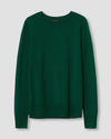 Shauna Merino Wool Crewneck Sweater - Forest Green Image Thumbnmail #1