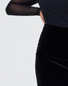 Danube Velvet Pencil Skirt - Black Image Thumbnmail #4