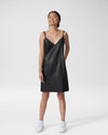 Hen Vegan Leather Slip Dress - Black